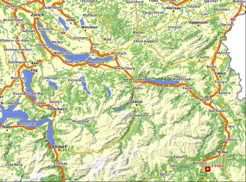 Anfahrt von Zürich